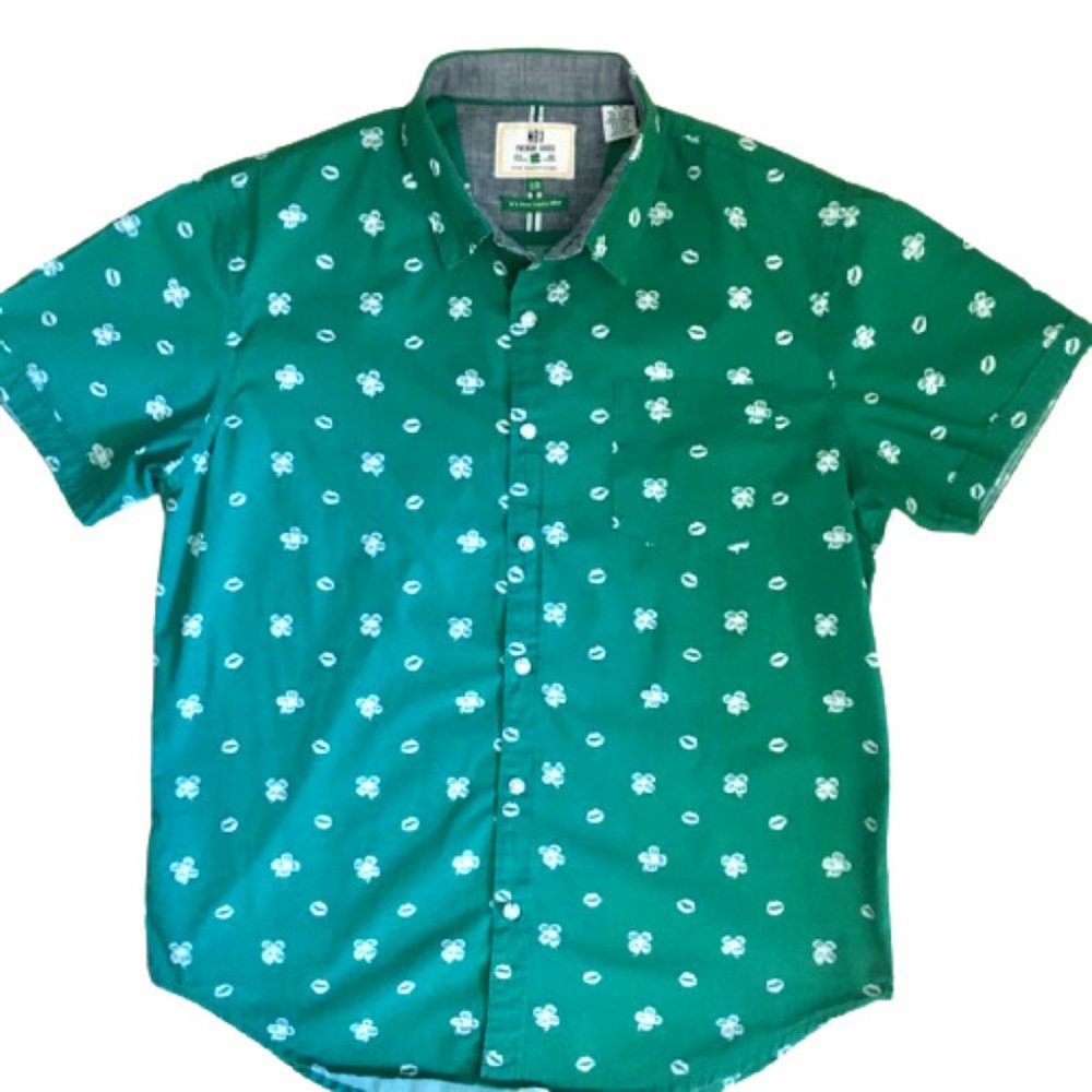 MBX Shirt Button Down Kiss Me I'm Irish Green L